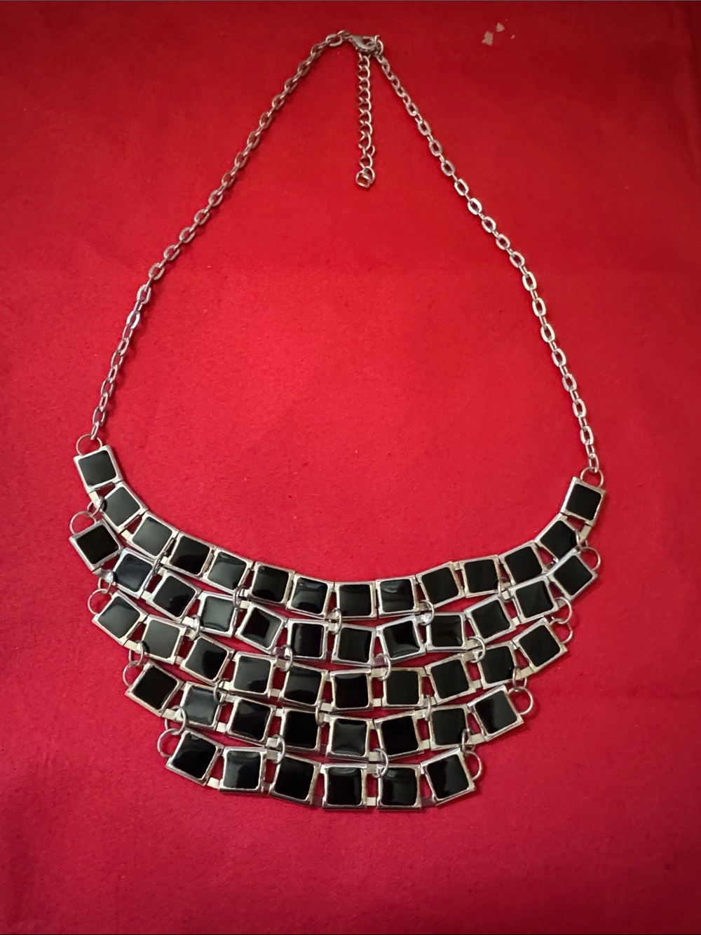 Elegant Black and SilverTone Necklace